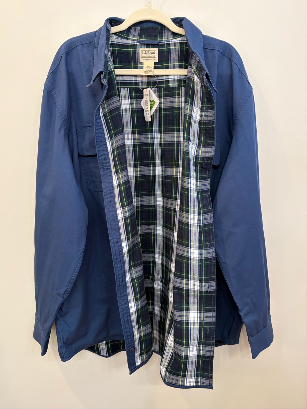 L.L. Bean NWT Men’s Raven Blue Hurricane Shirt Flannel Lined Shacket Size XXXL
